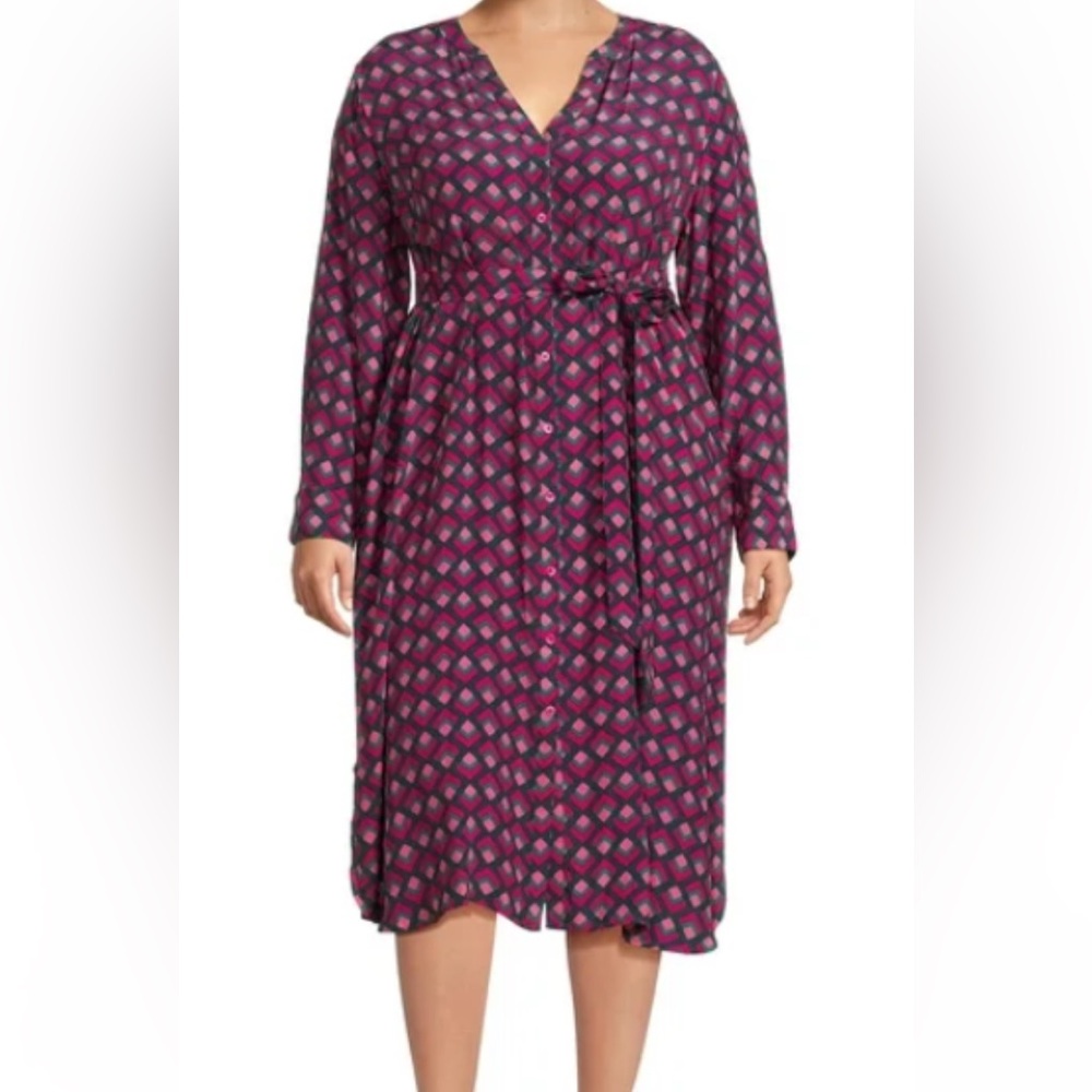 Terra & Sky: Stylish Geometric Patterned Dress 3x.